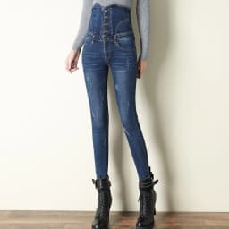 Sexy Super High Waist Skinny Pencil Jeans Women Streetwear Button Fly Denim Pants Korean Stretch Vaqueros Big Size 36 Pantalones