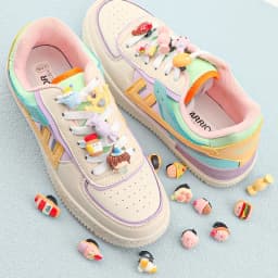 Shoelaces Decoration Clips Shoe Laces Buckle Cartoon Crown Cake Candy Macaron Color Shoes Accessories for Girl Children's 1PCS