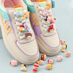 Shoelaces Decoration Clips Shoe Laces Buckle Cartoon Crown Cake Candy Macaron Color Shoes Accessories for Girl Children's 1PCS