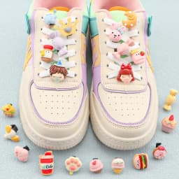 Shoelaces Decoration Clips Shoe Laces Buckle Cartoon Crown Cake Candy Macaron Color Shoes Accessories for Girl Children's 1PCS