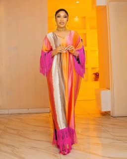 African women's loose skirt comfortable artificial silk fabric stitching tassel fashion quality