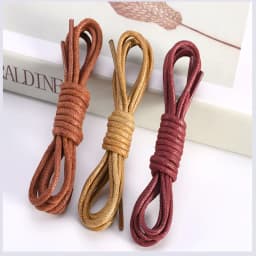 1 Pair Cotton Waxed Shoelaces Round Oxford Shoe Laces  Boots Laces Waterproof Leather Shoelace Women Men Shoes Accessories