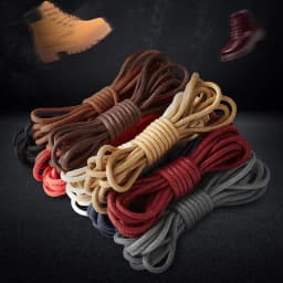 1 Pair Cotton Waxed Shoelaces Round Oxford Shoe Laces  Boots Laces Waterproof Leather Shoelace Women Men Shoes Accessories