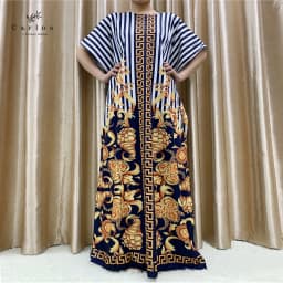 New Flower Sleeve African Dresses For Women Muslim Abaya Dubai Turkey Muslim Fashion Hijab Cotta Dress American Islam Clothing