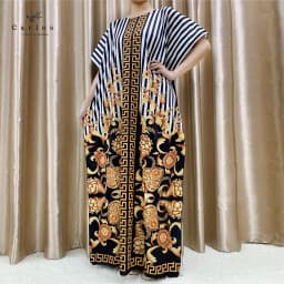 New Flower Sleeve African Dresses For Women Muslim Abaya Dubai Turkey Muslim Fashion Hijab Cotta Dress American Islam Clothing