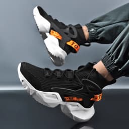 Light Men Sneakers High Top Sock Shoes Breathable Sports Walking Shoes Thick Bottom Men Casual Shoes Large Size 39-46