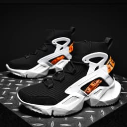 Light Men Sneakers High Top Sock Shoes Breathable Sports Walking Shoes Thick Bottom Men Casual Shoes Large Size 39-46