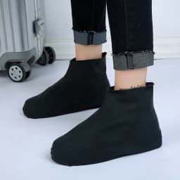 Rain Boots Waterproof Shoe Cover Silicone Unisex Outdoor Solid Waterproof Non-Slip Non-slip Wear-Resistant Reusable Shoe Cover