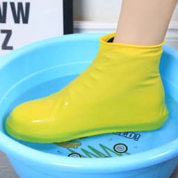Rain Boots Waterproof Shoe Cover Silicone Unisex Outdoor Solid Waterproof Non-Slip Non-slip Wear-Resistant Reusable Shoe Cover