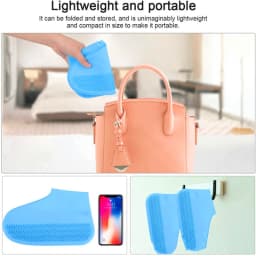 Rain Boots Waterproof Shoe Cover Silicone Unisex Outdoor Solid Waterproof Non-Slip Non-slip Wear-Resistant Reusable Shoe Cover