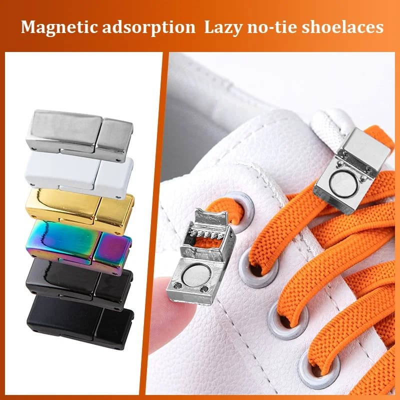 New Metal Magnetic Clip Locking Buckle Lazy Laces No Tie Shoelace Buckle Metal No Tie Shoe Buckle Shoe Material Shoe Accessories