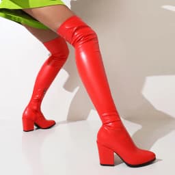 Pointed Toe Super High Wedge Heel Close To Slim Sexy Women's Boots Plus Size Side Zip Plush Lining Winter Over-The-Knee Boots