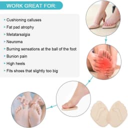 1 Pair Non-Slip Forefoot Pads Shoe Insoles Sole Cushion High Heels Foot Inserts Size Reducer Shoe Filler Comfort Pad