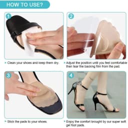 1 Pair Non-Slip Forefoot Pads Shoe Insoles Sole Cushion High Heels Foot Inserts Size Reducer Shoe Filler Comfort Pad