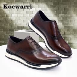 Casual Men's Leather Shoes Genuine Leather Comfortable Fashion Sneakers Handmade Sequin Casual Shoes Dating Banquet Men's Shoes