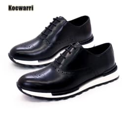 Casual Men's Leather Shoes Genuine Leather Comfortable Fashion Sneakers Handmade Sequin Casual Shoes Dating Banquet Men's Shoes