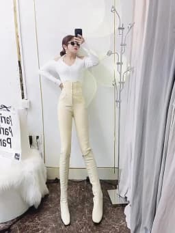 Beige Super High Waist Pencil Jeans Women Korean Slim Button Fly Stretch Denim Pants Design Legging Vaqueros Skinny Kot Pantolon