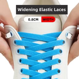 New Upgrades Widen 8MM Flat Elastic Laces Sneakers Shoelaces Without Ties Kids Adult Quick Lace Rubber Sports Shoestring 1Pair