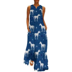 Horse Pack Dress Spring Cool Horses Love Street Style Bohemia Long Dresses Woman Pattern Vintage Maxi Dress 3XL 4XL 5XL