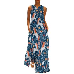 Horse Pack Dress Spring Cool Horses Love Street Style Bohemia Long Dresses Woman Pattern Vintage Maxi Dress 3XL 4XL 5XL