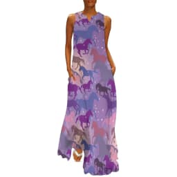 Horse Pack Dress Spring Cool Horses Love Street Style Bohemia Long Dresses Woman Pattern Vintage Maxi Dress 3XL 4XL 5XL