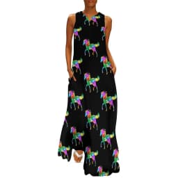 Horse Pack Dress Spring Cool Horses Love Street Style Bohemia Long Dresses Woman Pattern Vintage Maxi Dress 3XL 4XL 5XL