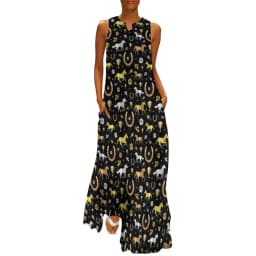 Horse Pack Dress Spring Cool Horses Love Street Style Bohemia Long Dresses Woman Pattern Vintage Maxi Dress 3XL 4XL 5XL