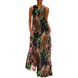 Horse Pack Dress Spring Cool Horses Love Street Style Bohemia Long Dresses Woman Pattern Vintage Maxi Dress 3XL 4XL 5XL