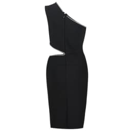 2022 New Summer Women One Shoulder Bandage Dress Sexy Sleeveless Hollow Out Diamonds Club Celebrity Bodycon Party Mini Dresses