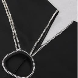 2022 New Summer Women One Shoulder Bandage Dress Sexy Sleeveless Hollow Out Diamonds Club Celebrity Bodycon Party Mini Dresses