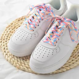 Ice Cream Colorful Shoe Laces for Tennis Flat Gradient Shoelaces for Sneakers Rainbow High Sports Shoelace Women Man Shoestrings