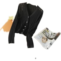 2022 Summer silk V-neck solid color sweater Women's thin cardigan air conditioning shirt with sunscreen hollowed-out cape