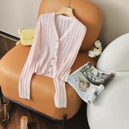 2022 Summer silk V-neck solid color sweater Women's thin cardigan air conditioning shirt with sunscreen hollowed-out cape