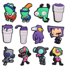 1Pcs Shoe Charms Cartoon Anime Green Alien Monster Accessories Shoes Buckle Decorations Fit Kids DIY Party Gift