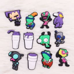 1Pcs Shoe Charms Cartoon Anime Green Alien Monster Accessories Shoes Buckle Decorations Fit Kids DIY Party Gift