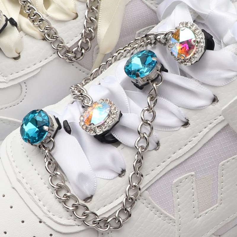 Sneakers Colorful Crystal Gemstone Decoration Shoelace Chain Shoe Buckle Clips Charms Ornaments Pendant Trend Shoes Accessories