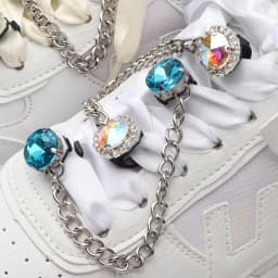 Sneakers Colorful Crystal Gemstone Decoration Shoelace Chain Shoe Buckle Clips Charms Ornaments Pendant Trend Shoes Accessories