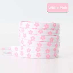 1Pair Sakura Printed Flat Shoelaces, Cute Cherry Blossom Flower Pattern Shoe Laces, Decorative Floral Shoestrings for Sneakers