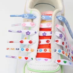 1Pair Sakura Printed Flat Shoelaces, Cute Cherry Blossom Flower Pattern Shoe Laces, Decorative Floral Shoestrings for Sneakers