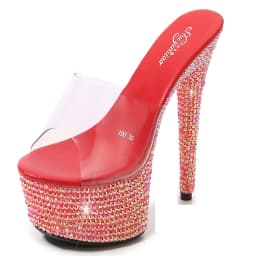 Summer Slippers Women Shoes Diamond Platform Sandal Female 13cm 15cm 17cm 20cm Thin High Heels Catwalk Shows Dance Party Pumps