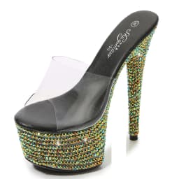 Summer Slippers Women Shoes Diamond Platform Sandal Female 13cm 15cm 17cm 20cm Thin High Heels Catwalk Shows Dance Party Pumps