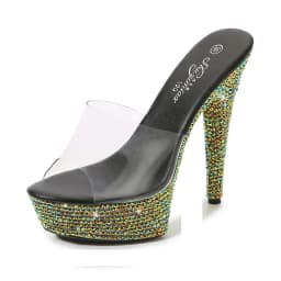 Summer Slippers Women Shoes Diamond Platform Sandal Female 13cm 15cm 17cm 20cm Thin High Heels Catwalk Shows Dance Party Pumps
