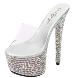 Summer Slippers Women Shoes Diamond Platform Sandal Female 13cm 15cm 17cm 20cm Thin High Heels Catwalk Shows Dance Party Pumps