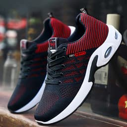 Original Navy Blue Mesh Sneakers Men's Breathable Trainers Man Casual Trekking Basketball Sports Shoes For Men Wedge Sneakers