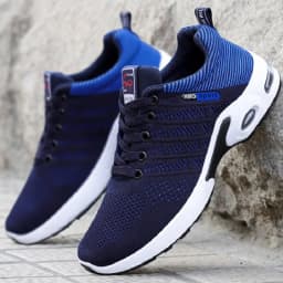 Original Navy Blue Mesh Sneakers Men's Breathable Trainers Man Casual Trekking Basketball Sports Shoes For Men Wedge Sneakers