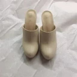 2024 New Summer Lady Mules Closed Toe Fashion 10 CM High Heel Slippers Woman Winter Fur Clogs Casual Sandals Black Shoes White