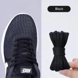 Half Round Shoelaces Basketball Shoes Men's and Women's Casual Sports Shoe Shoestrings Wear-Resistant White Black Shoe Laces