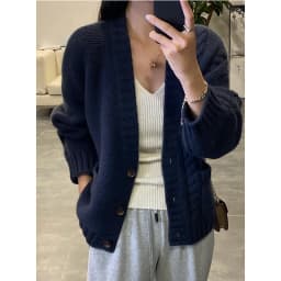 Autumn winter new fund pure cashmere cardigan female twist add thick sweater languid lazy wind loose sweater coat
