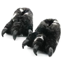 Wholesale Luxury Fluffy Paw AntiSlip Brown Plush House Indoor Slippers Men Animal Plush Home Bedroom Claw Slides Women Sandals