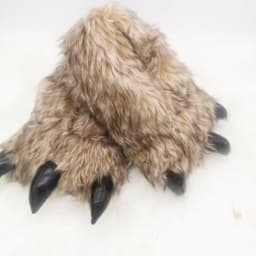 Wholesale Luxury Fluffy Paw AntiSlip Brown Plush House Indoor Slippers Men Animal Plush Home Bedroom Claw Slides Women Sandals